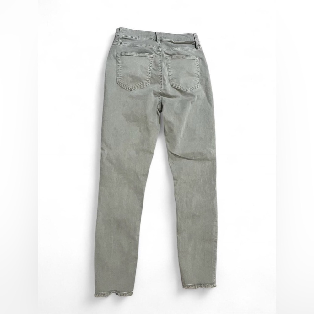 LOFT Women's Light Green High Rise Cropped Fringe Skinny Jeans Spring - Picture 2 of 6